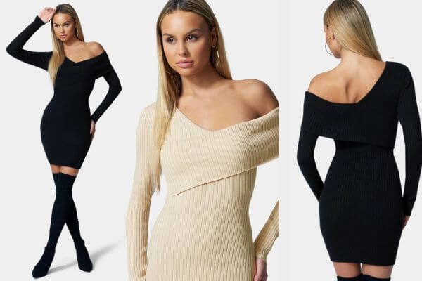 Off Shoulder Sweater Dresses