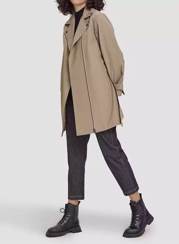 Short Khaki Trench Coat Outfit 