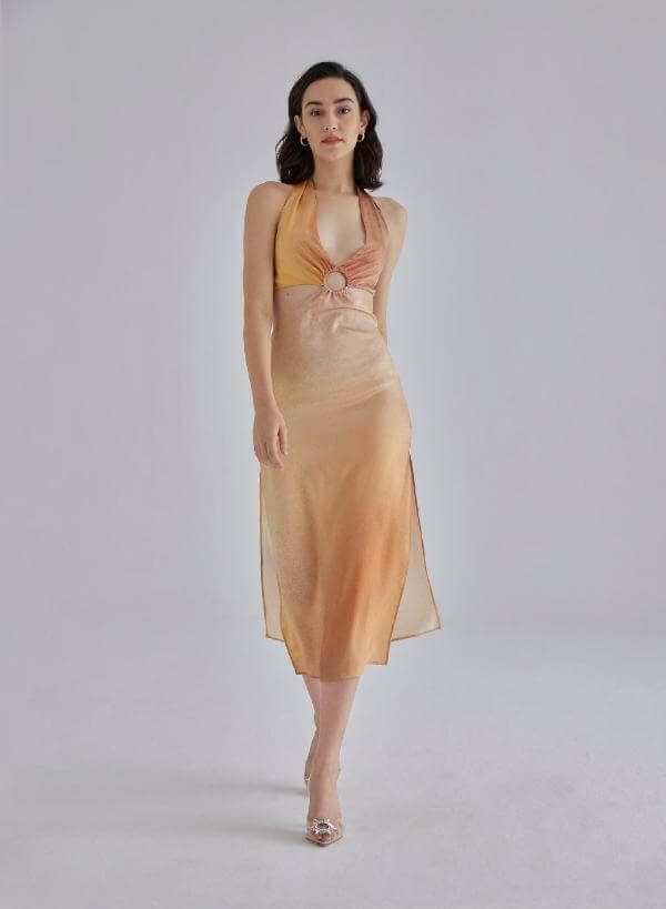 Silk Halter Dress Outfit