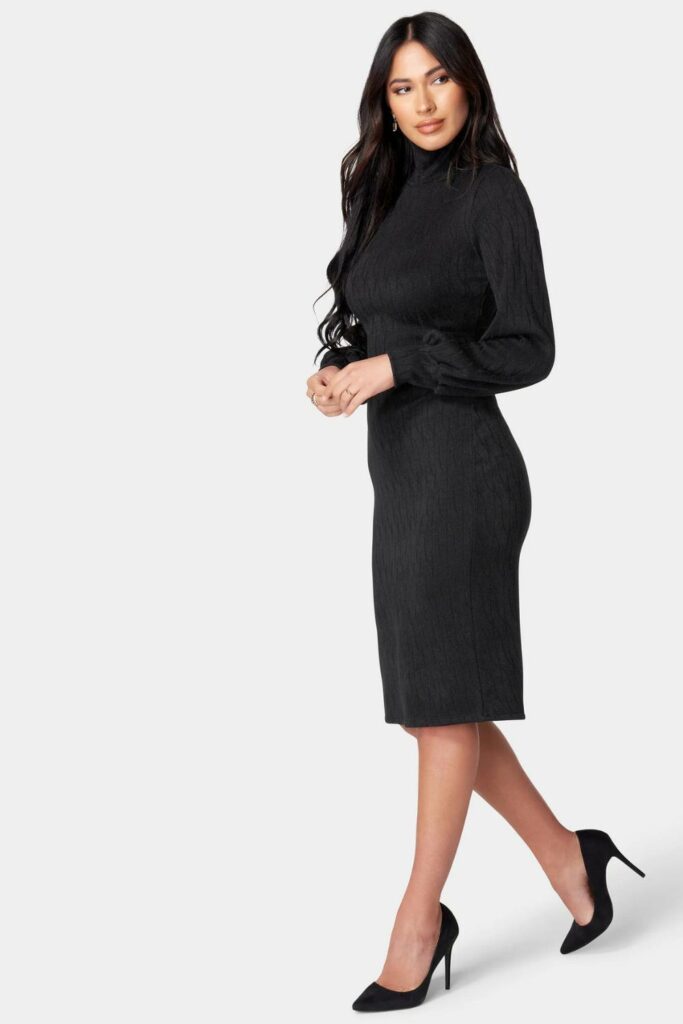 Turtleneck Midi Sweater Dress