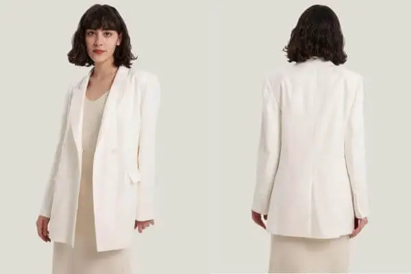 White Linen-Blend Blazer Outfit
