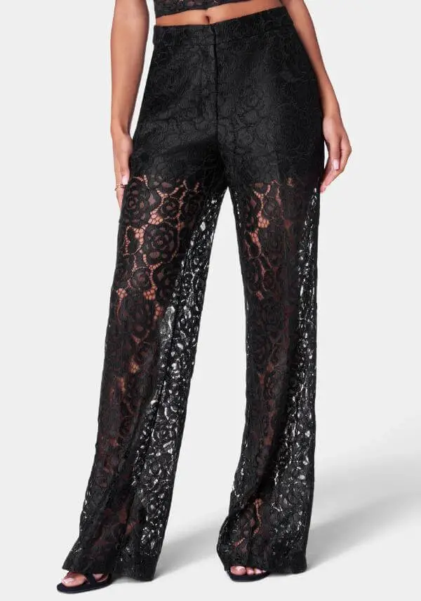 Wide Leg Lace Pants Outfit