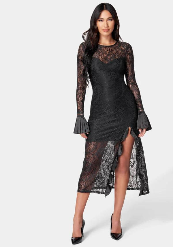 Black Bell Sleeve Dress