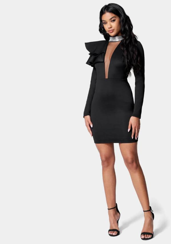 Black Bodycon Short Dress