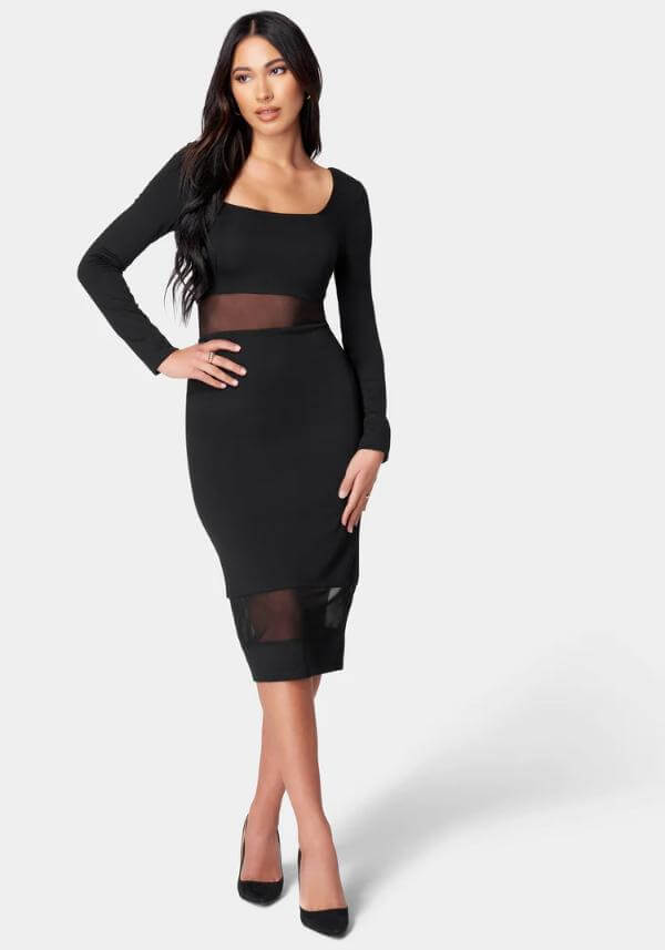 Black Square Neck Dress