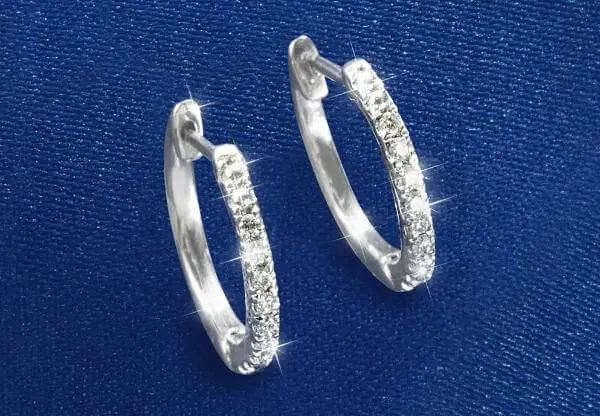 Diamond Hoops Earrings