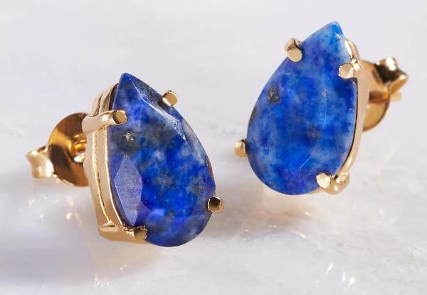 Lapis Lazuli Earrings Sterling Silver