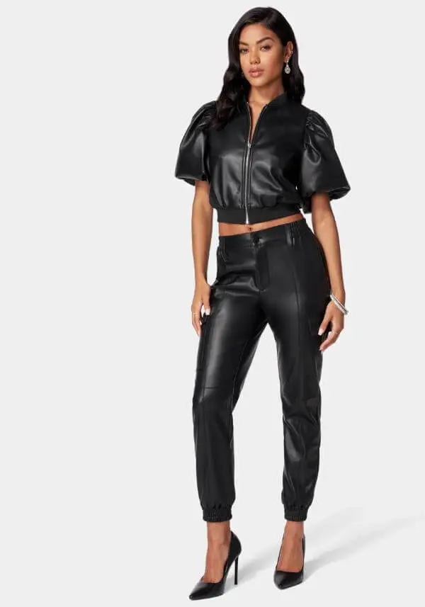 Leather Cargo Joggers Outfit