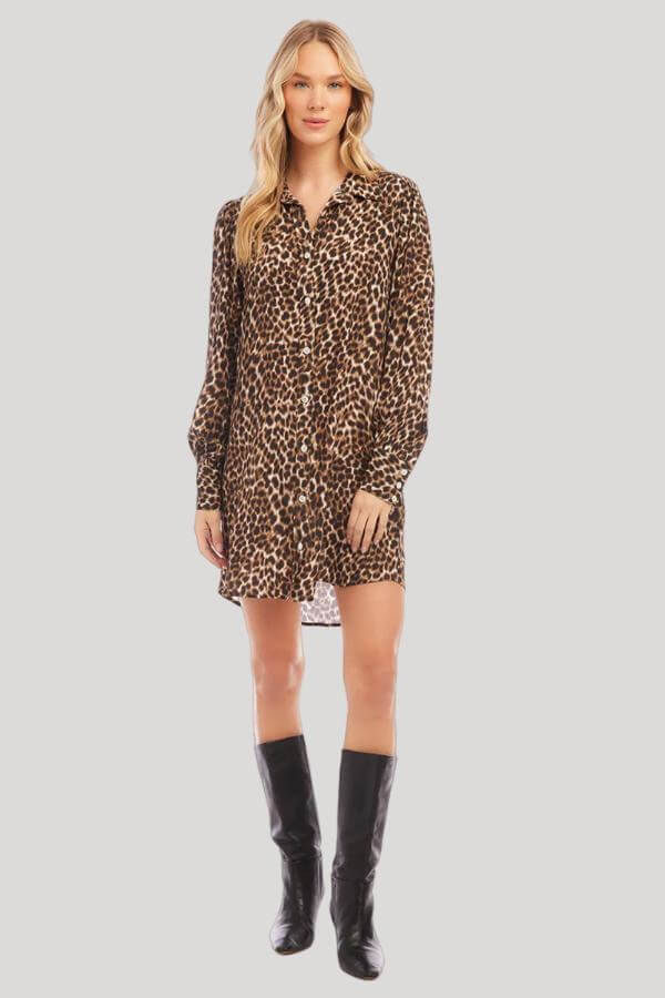 Leopard Shirt Dress Summer