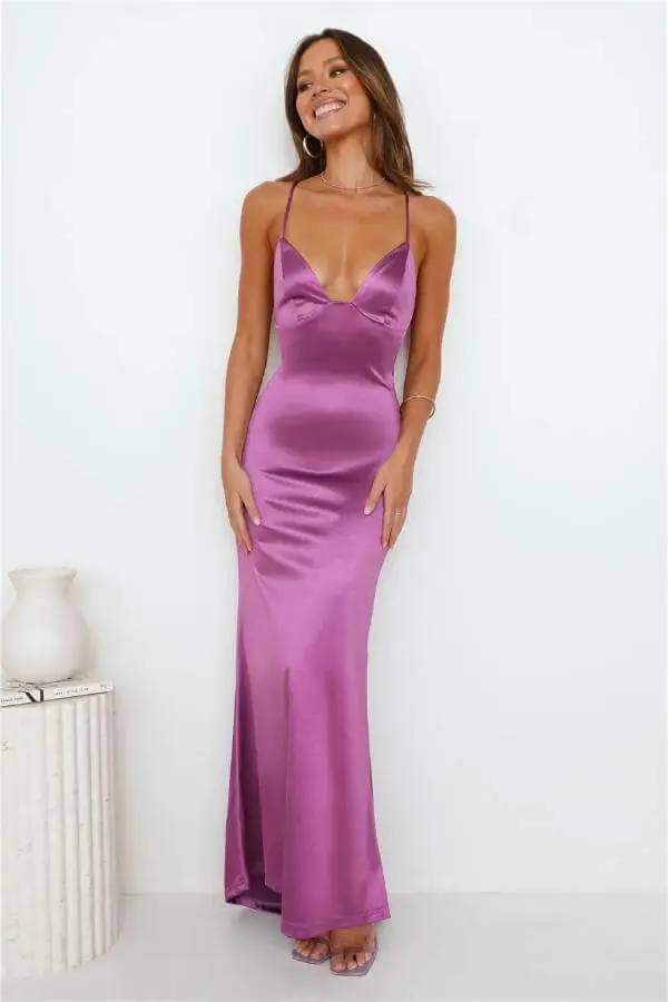 Long Purple Dress Aesthetic