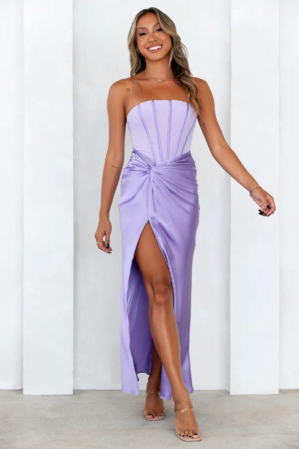 Long Purple Dress With Slit