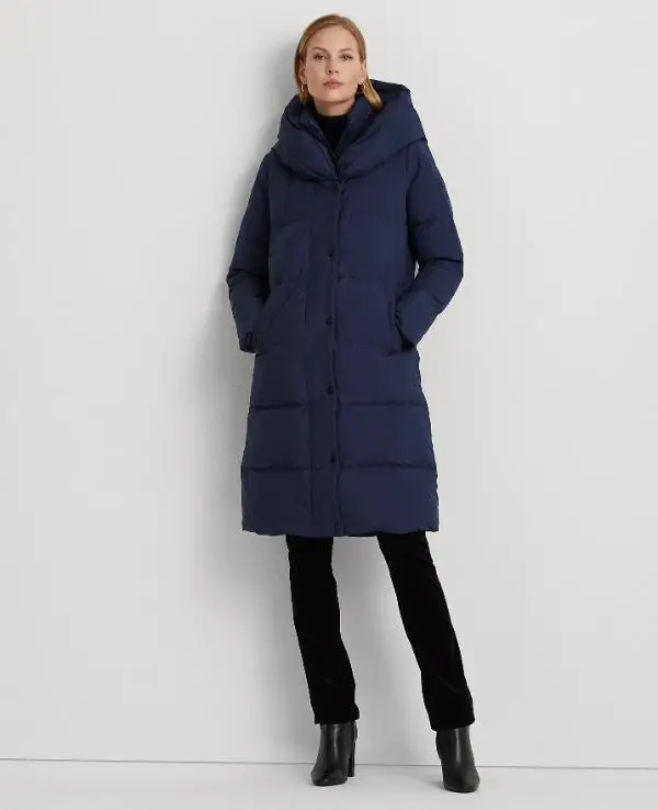 Navy Quilted Coat Outfit