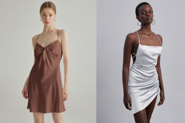 Short Silk Slip Dresses