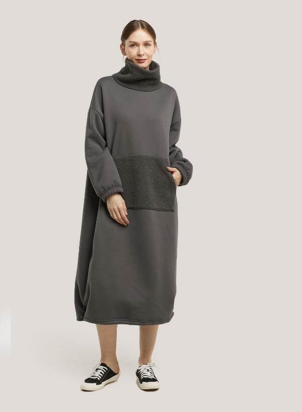 Winter Dress With Kangaroo Pockets