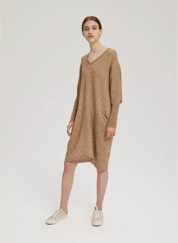 Wool Dress With Sneakers