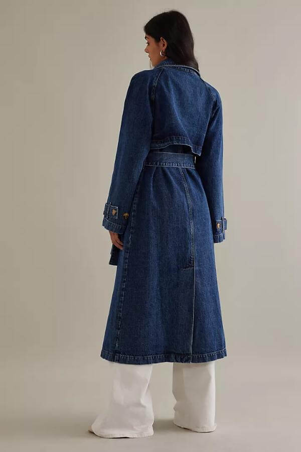 Belted Denim Trench Coat