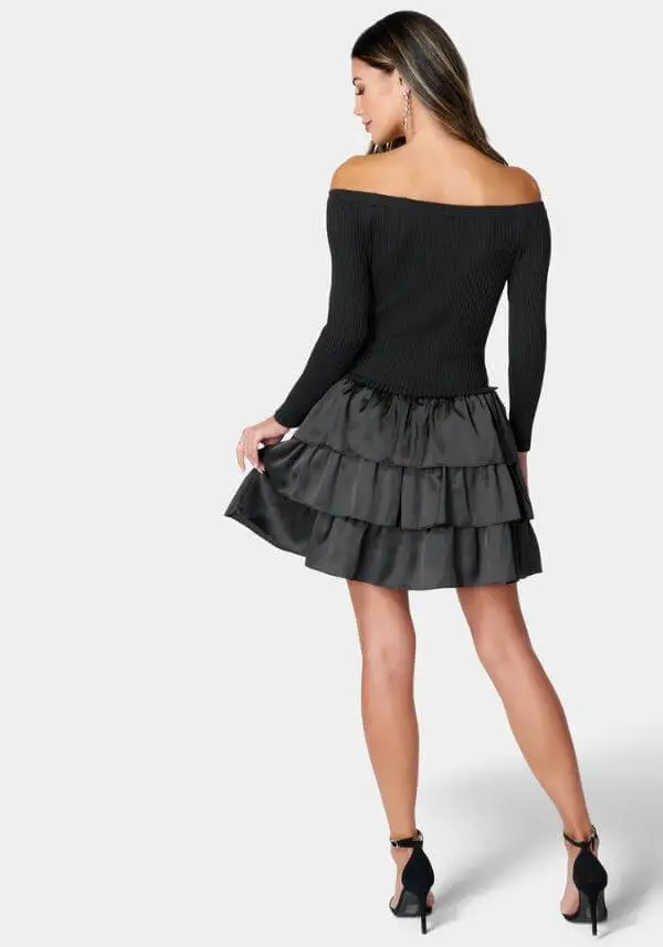 Black Short Tiered Dress Outfit