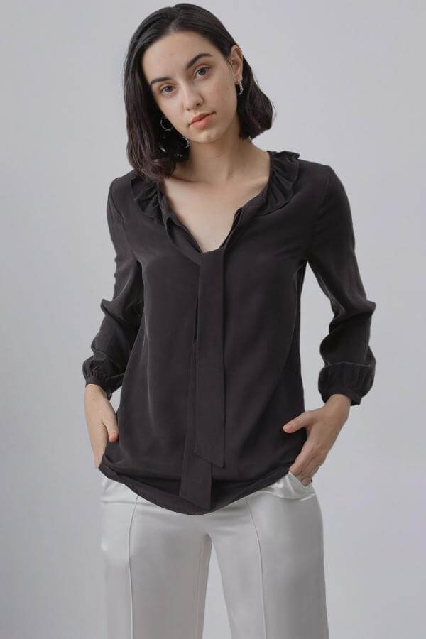 Black Silk Blouse Chic