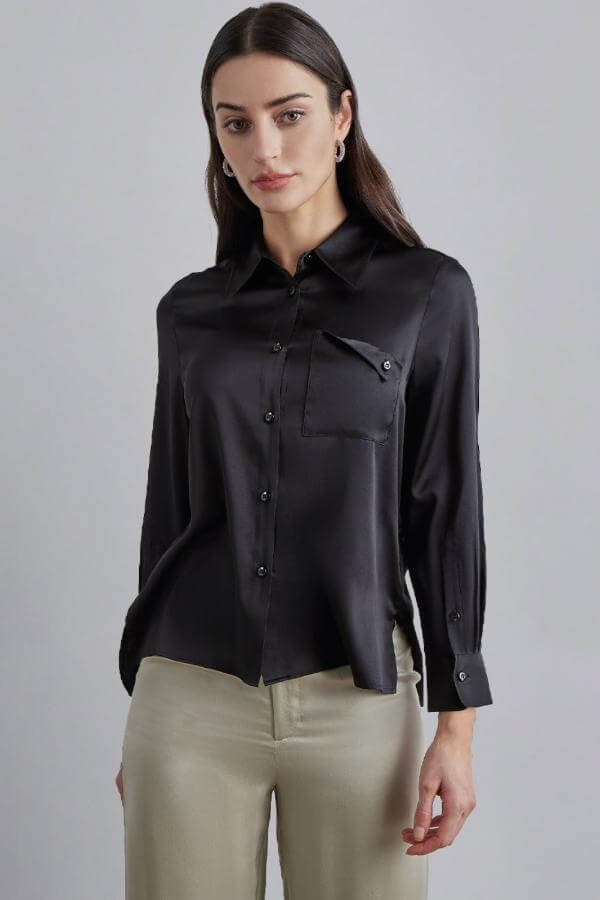 Black Silk Blouse Work