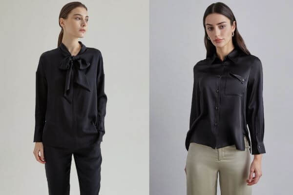 Black Silk Blouses