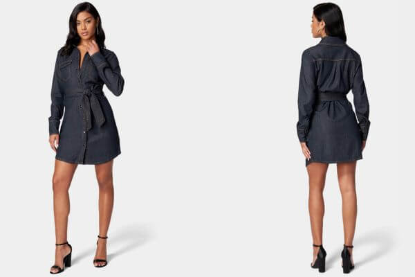 Blue Denim Shirt Dress Women