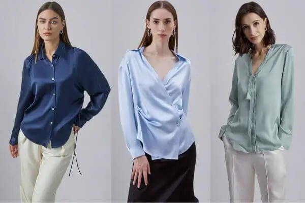 Blue Silk Blouse Outfits