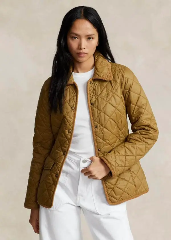 Brown Quilted Jacket Outfit Women