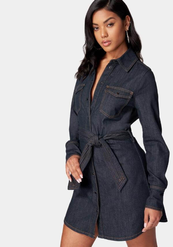 Denim Shirt Dress Outfit Summer