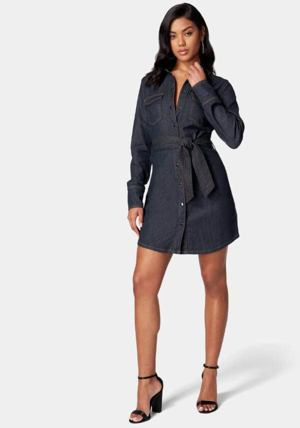 Denim Shirt Dress Women