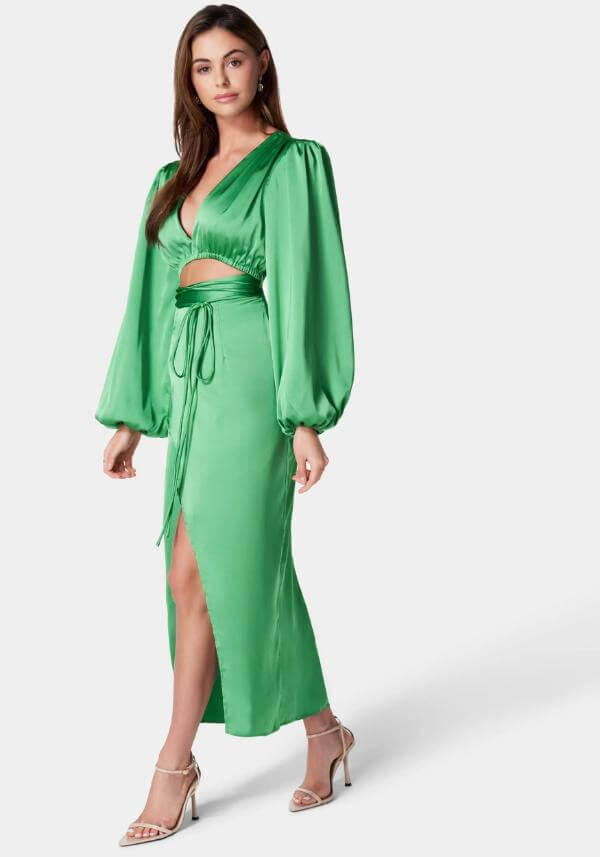 Green Maxi Dress With Sleeves