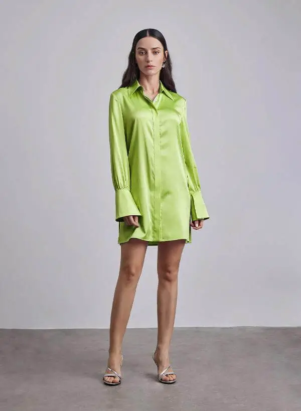 Green Silk Blouse Outfit Casual