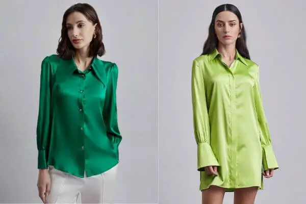 Green Silk Blouse Outfits