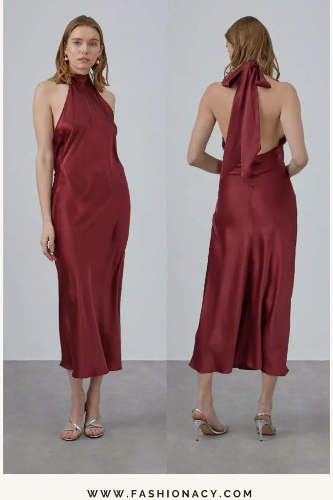 Long Backless Silk Dress