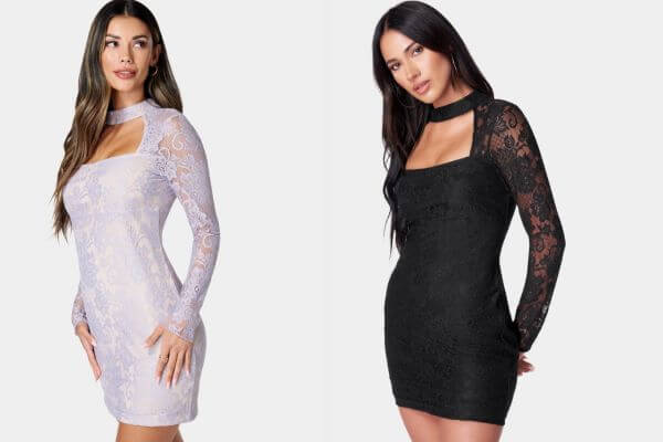 Long Sleeve Lace Mini Dresses