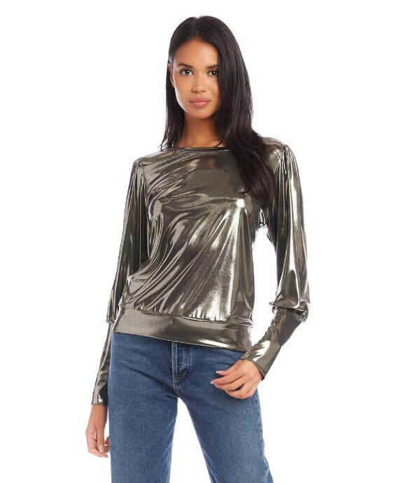 Metallic Top Outfit Silver