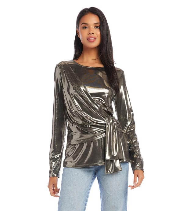 Metallic Top With Jeans