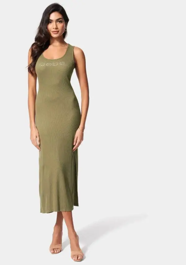 Olive Green Maxi Dress Outfit