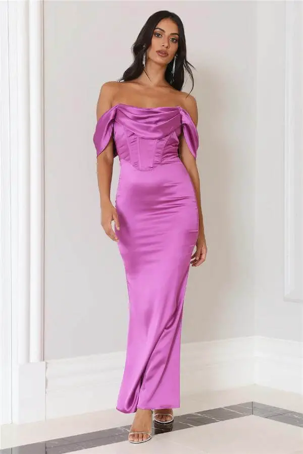 Purple Maxi Dress Formal Classy