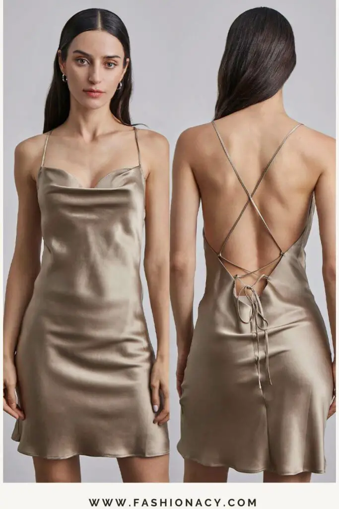 Short Backless Silk Dress