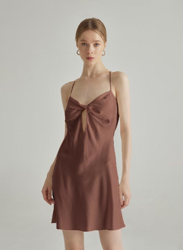 Short Silk Slip Dress Outfit