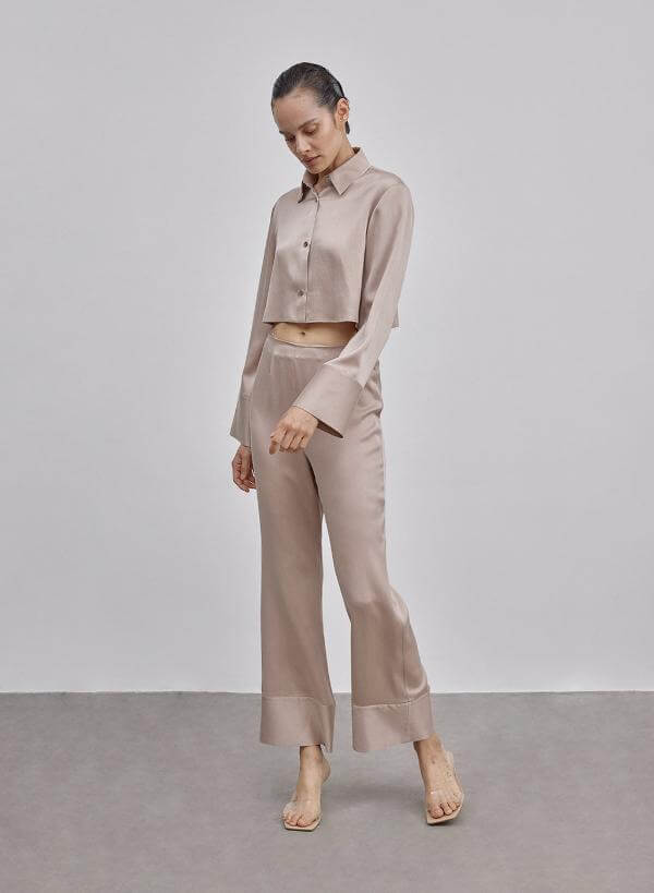 Silk Bell Bottom Pants