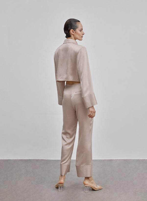 Silk Bell Bottom Trousers