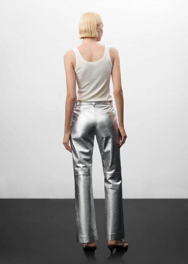 Silver Leather Pants Outfit