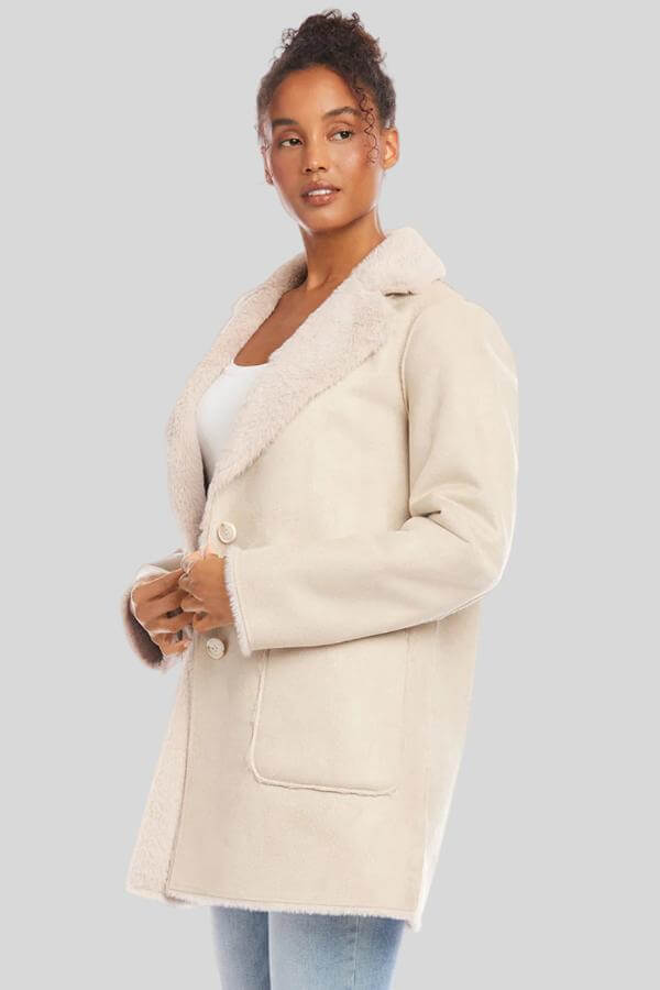 White Faux Fur Coat