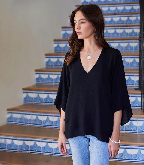 Black Asymmetric Top Outfit