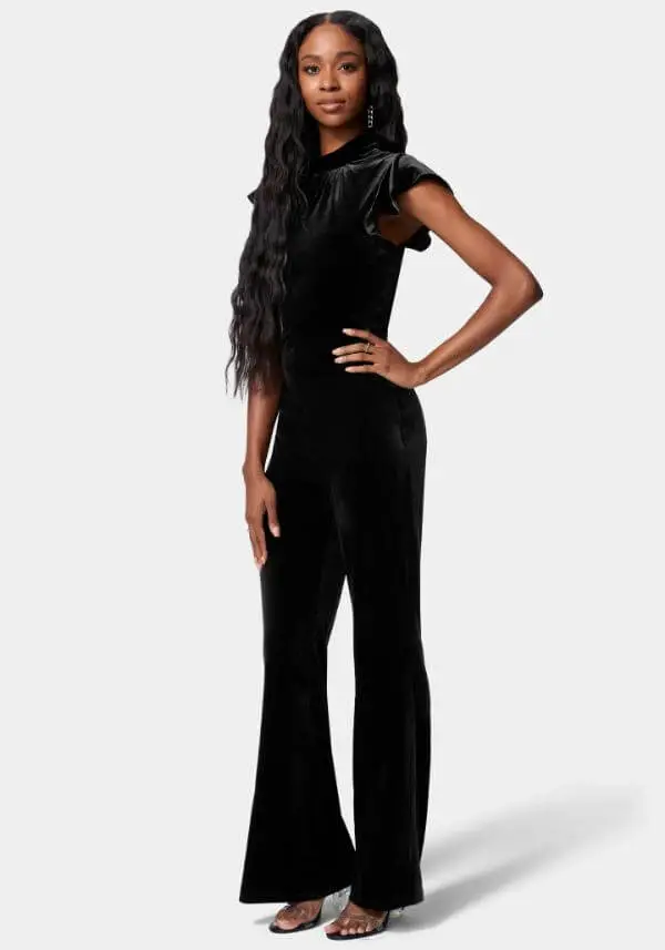 Black Jumpsuit With Short Sleeves