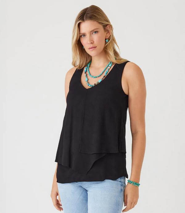 Black Layered Tank Top