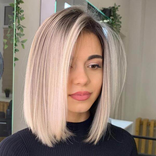 Blonde Lob Haircut