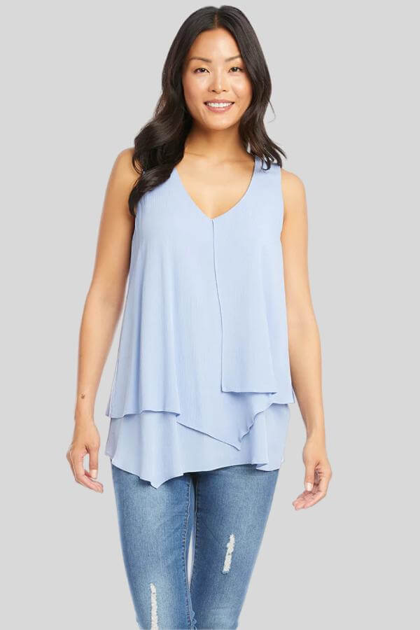 Blue Layered Tank Top