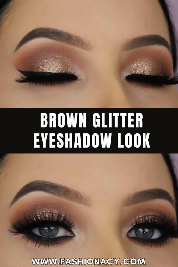 Brown Glitter Eyeshadow Look